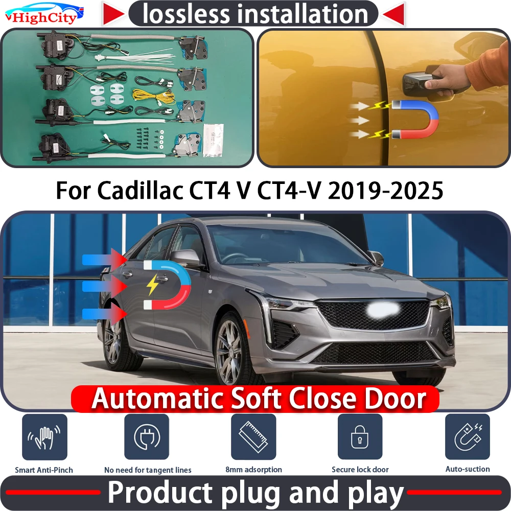 

HighCity Electric Closing Door Lock Actuator for Cadillac CT4 V CT4-V 2019-2025 Soft Close Power Latch System Auto Pull Door