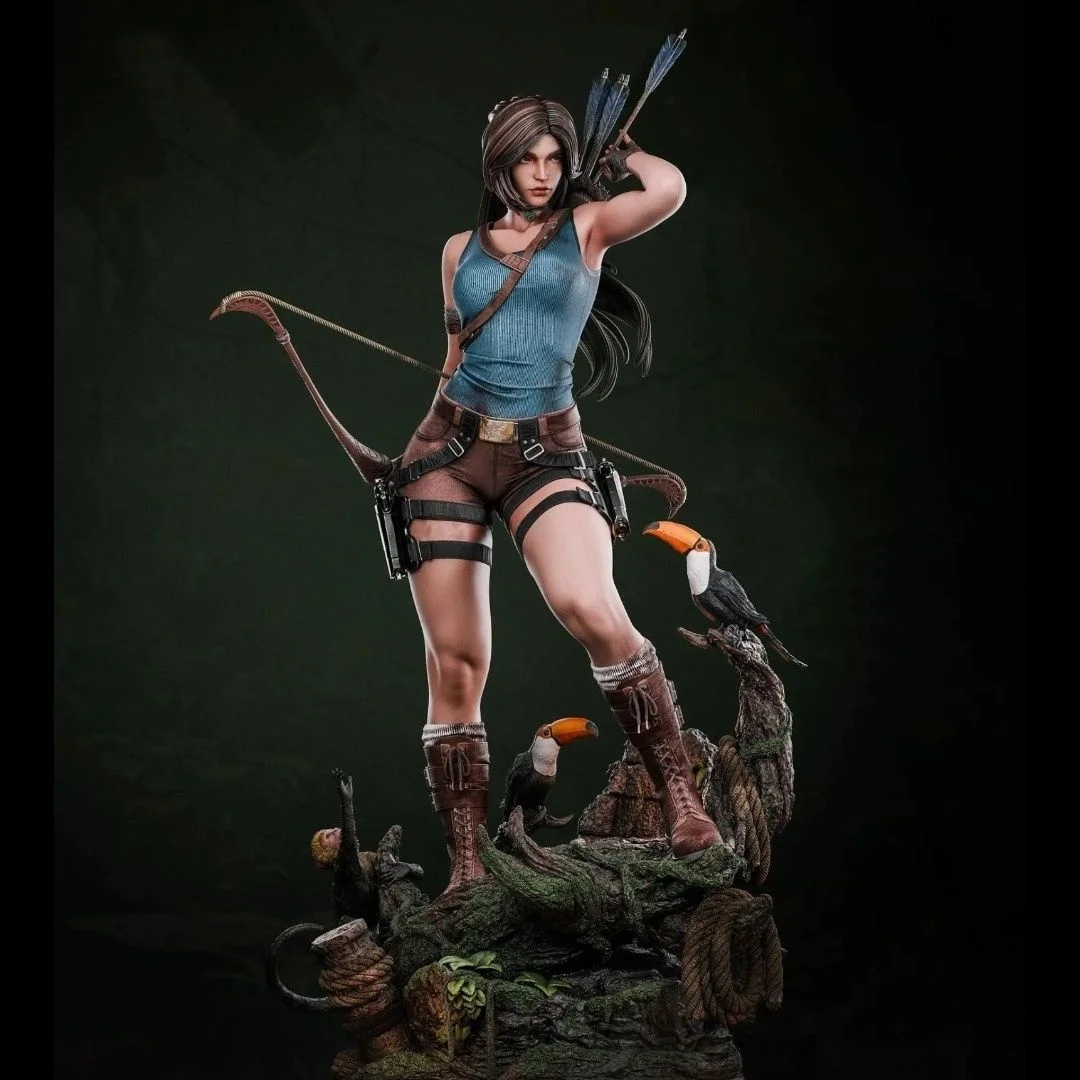 

1/24 Scale 80mm height Resin Figure Assemble Model Kit Laura croft Unassembled Unpainted 3D printing toy 1335