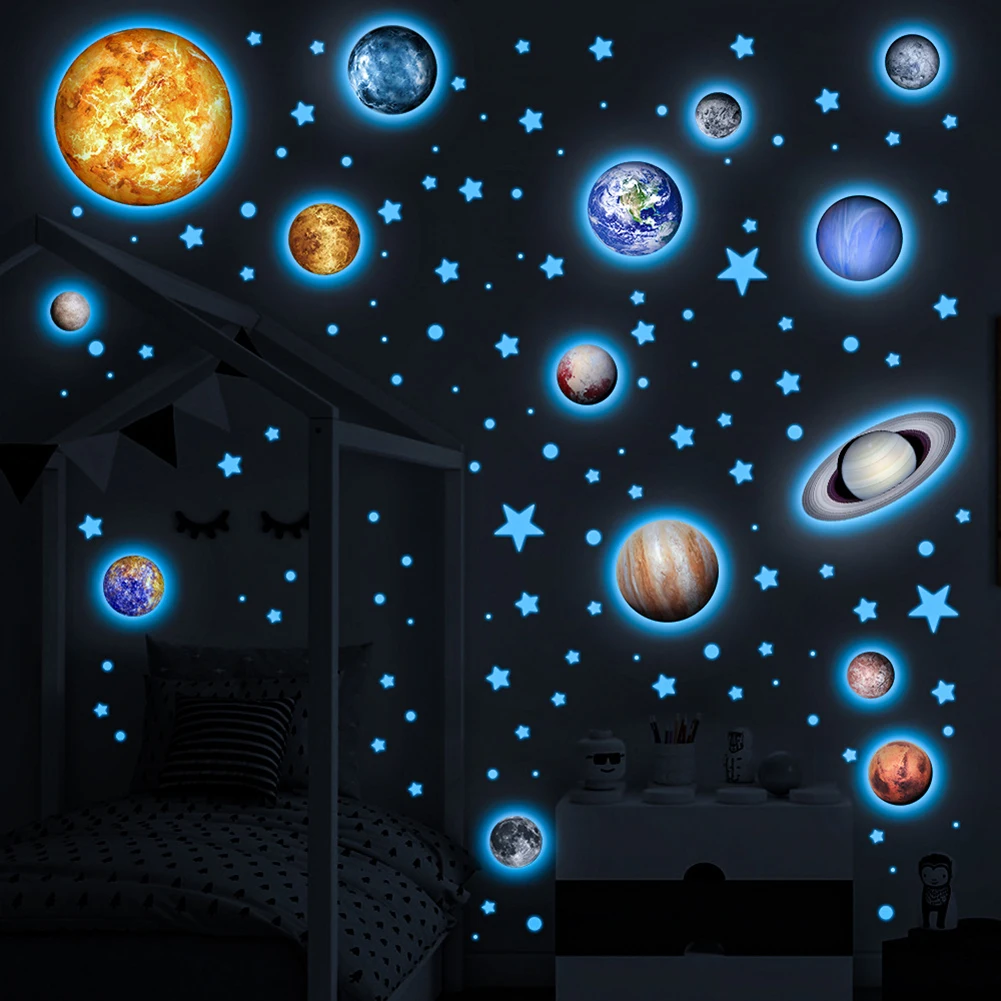 Kids Education Help - Grandes autocolantes de parede com planetas