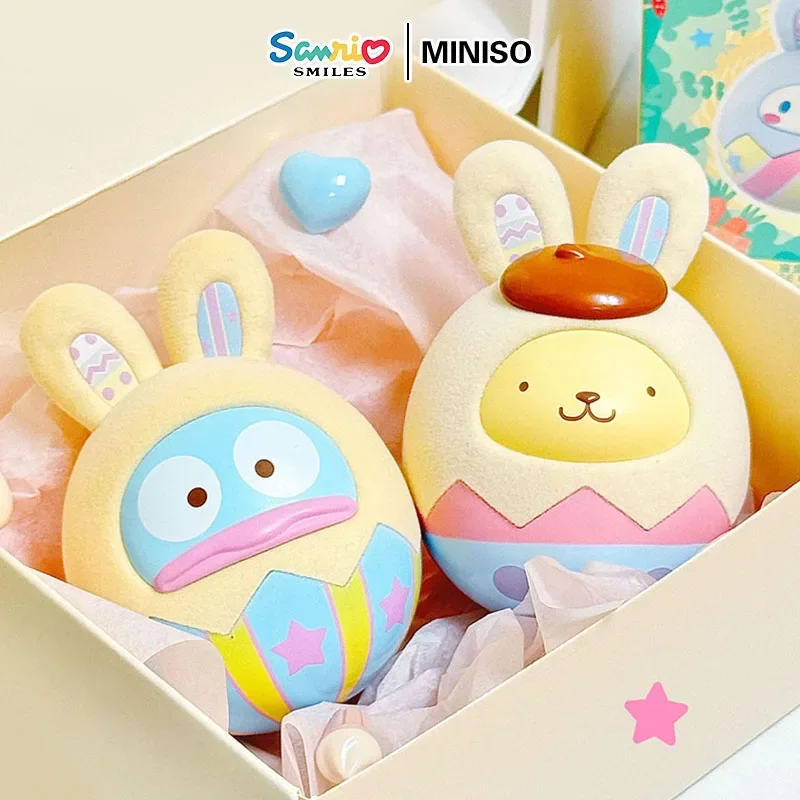 

New Sanrio Rabbit Fun Egg Series Blind Box Kuromi Kitty Pochacco Hangyodon Fashion Display Gift Toys Girls Surprise Trendy Play
