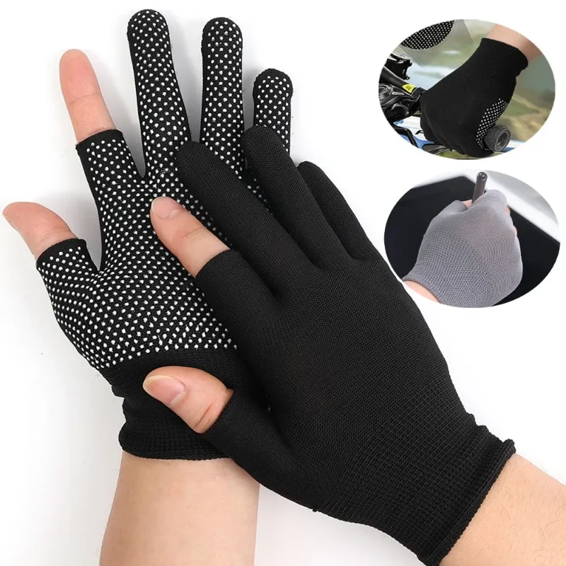 Guantes de dedo descubierto para hombre, guantes cómodos, ligeros, de Color sólido, para deportes al aire libre, conducción, pesca, regalos de moda, Otoño e Invierno