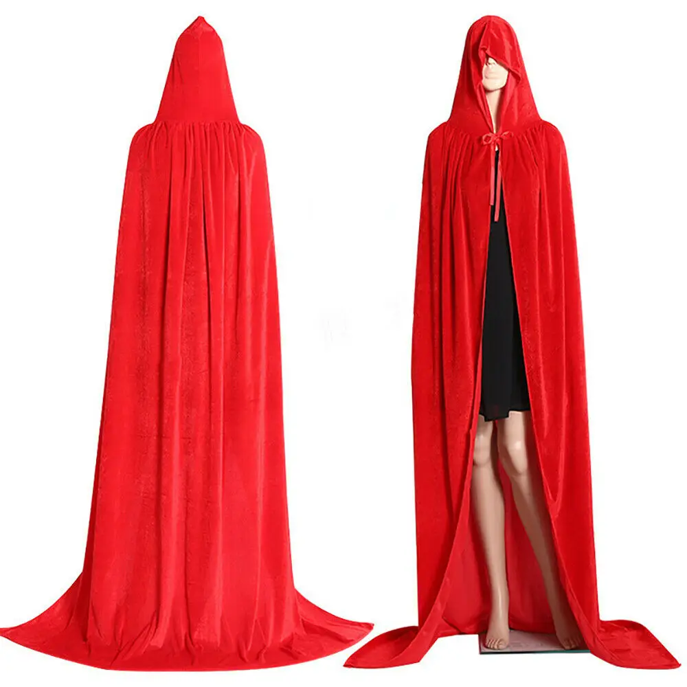 Gothic Hooded Cloak Adult Elf Witch Long Purim Carnival Halloween Cloaks Capes Robe Larp Women Men Vampires Grim Reaper Party