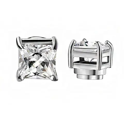 1Pc Crystal Magnetic Ear Stud Clip Earrings for Men and Women Punk Round Zircon Magnet Earrings Non Piercing Jewelry