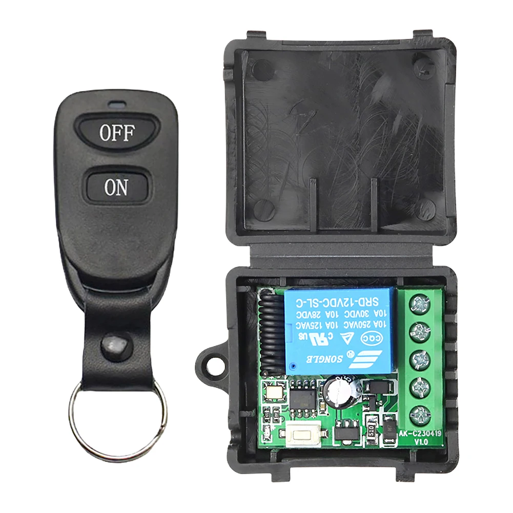 433 ميجا هرتز التحكم عن بعد 1CH RF 10A التتابع استقبال تيار مستمر 12 فولت زر التعلم التحكم عن بعد 1 قناة التحكم عن بعد التبديل