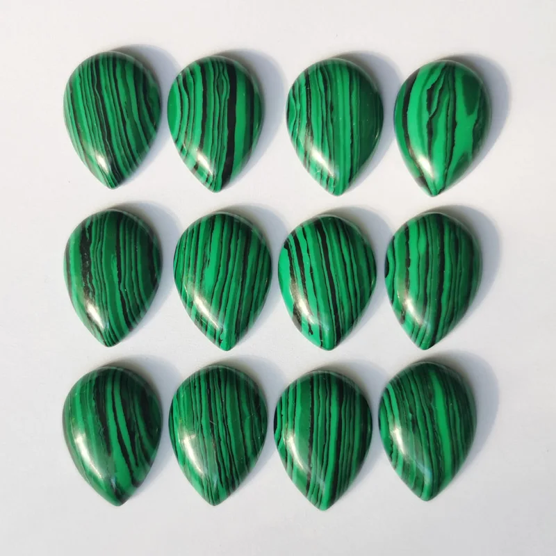 

Fashion good quailty malachite stone beads 18x25mm teardrop CAB CABOCHON for jewelry accessories Free shipping 24pcs/lot