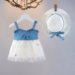 Baby Girl Dress Summer Daisy Mesh Girl Princess Dress Cute Bowknot Girl Wedding Flower Girl Costume