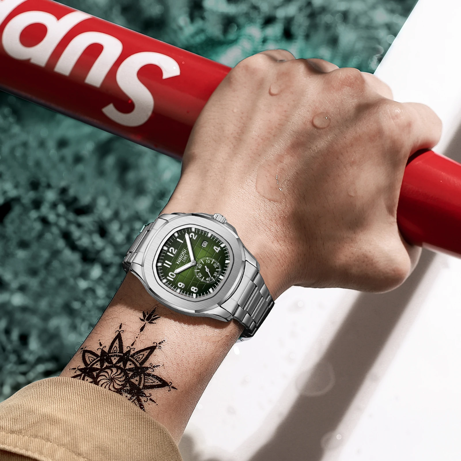 NIBOSI Orologio sportivo da uomo Top Brand di lusso AQUANAUT Orologi al quarzo per uomo Orologio impermeabile luminoso in acciaio inossidabile Reloj Hombre