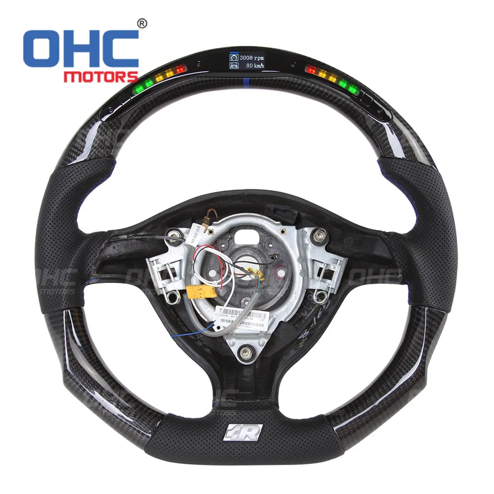 

Suitable for vw Volkswagen golf4 Jetta GTI MK4 R32 LED speed perforated leather carbon fiber steering wheel modification