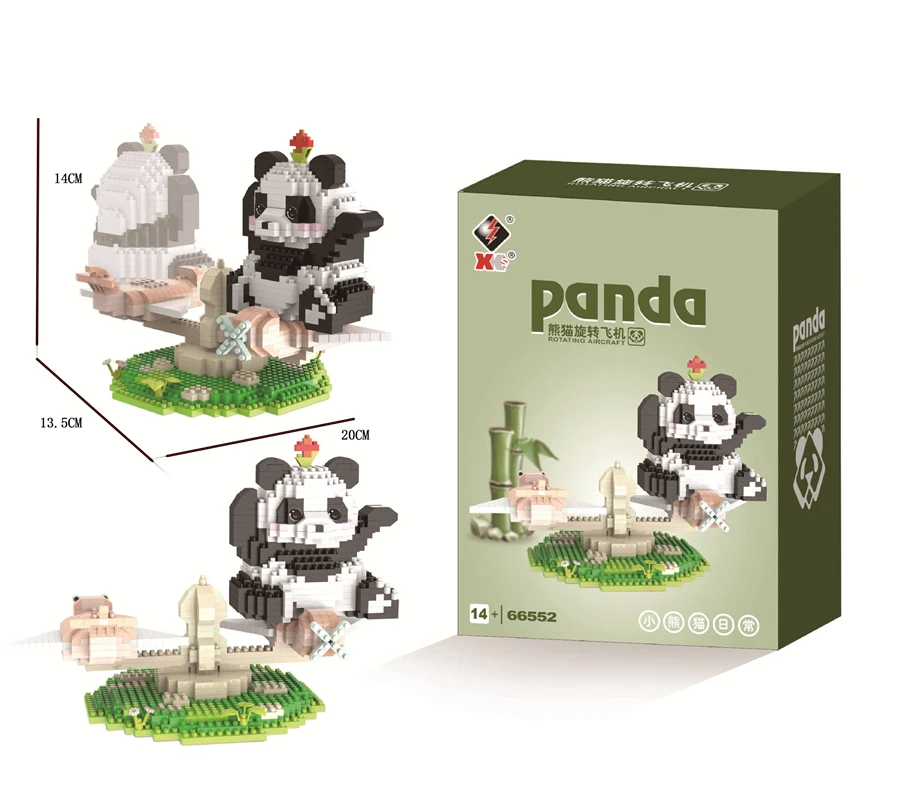 Creative Giant Panda Building Blocks Small Particle Educational Toys Desktop Ornaments Children\'s Holiday Gifts