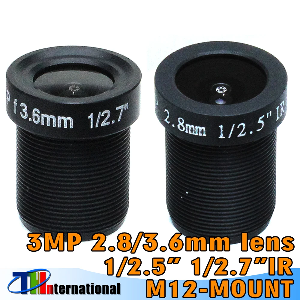 

AHD 3MP 2.8mm 3.6mm 6mm LENS Security Camera Lens M12 Aperture F2.0, 1/2.5"1/2.7" Image Format Surveillance Camera Lens HD