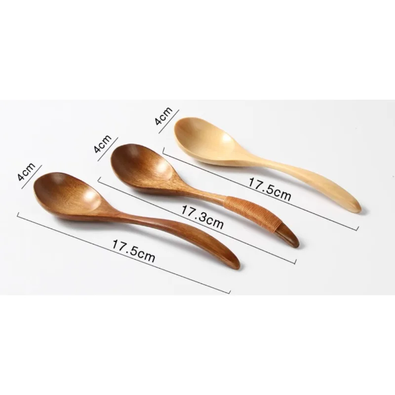 Wooden Spoon Set Solid Wooden Soup Spoon Japanese Bento Spoon Eat Drink Soup Special Dining Room Kitchen Tableware Accessories