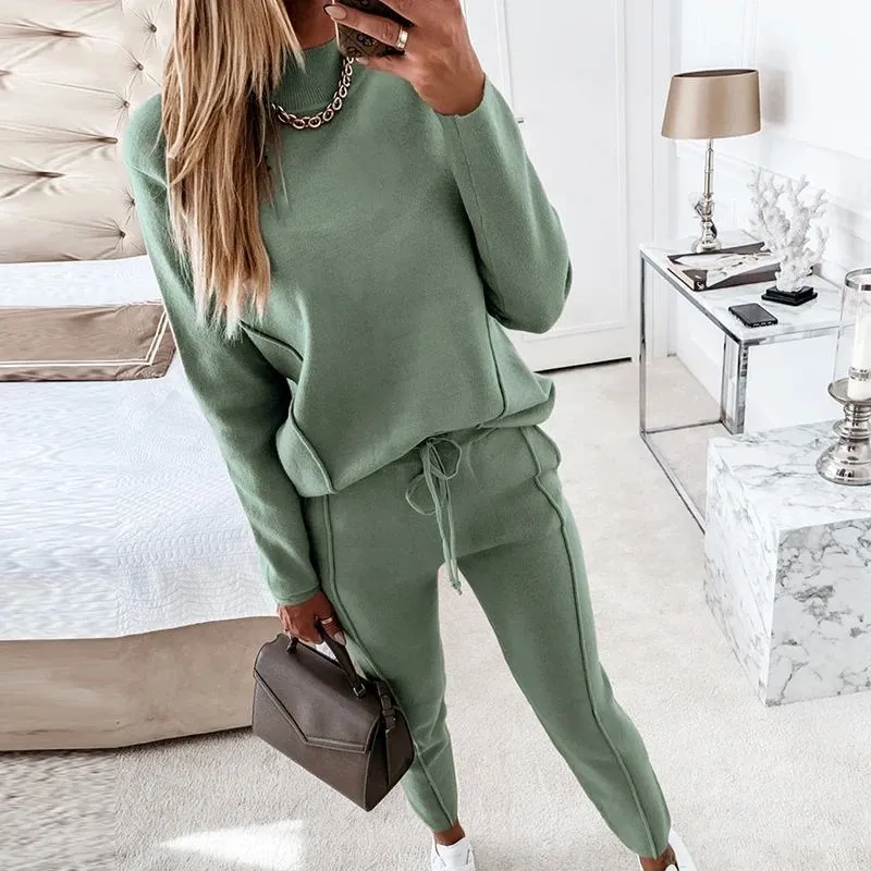 Ele femmes deux pièces ensembles Trasuit Turtlene sweat Dstr fibre lyrique automne Faion dames costume