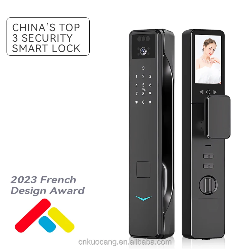 

2025 OEM/ODM Smart Door Lock ISEE HOME Wifi Fingerprint Pulm Cerradura Inteligente Digital Safe Smart Locks With 3D Face Camera