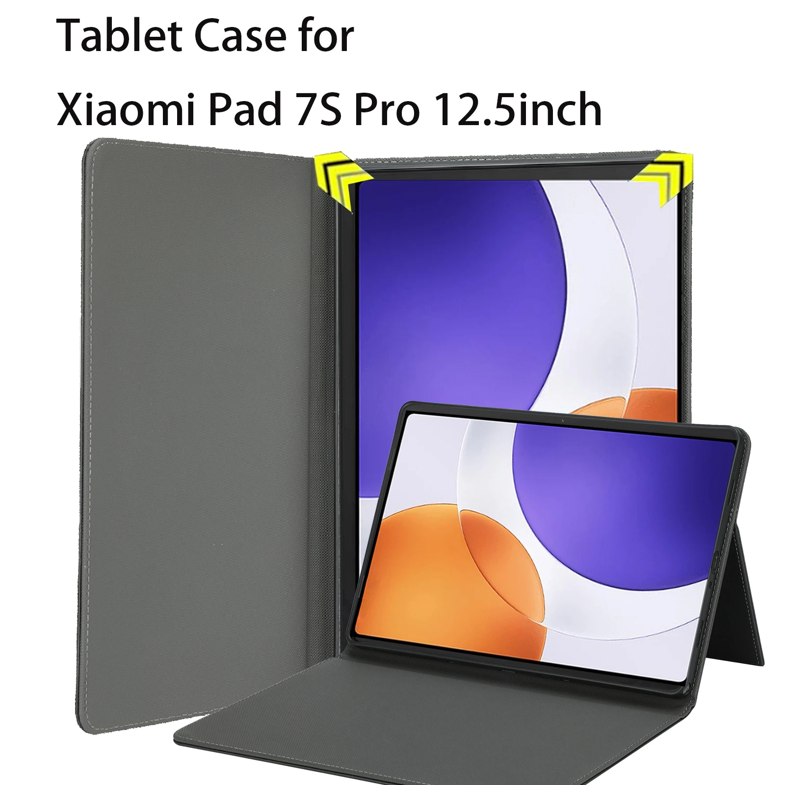 Tablet Case for Xiaomi Pad 7S Pro 12.5inch Protective Cover Kickstand Function Shockproof (PU leather+ TPU Cover)