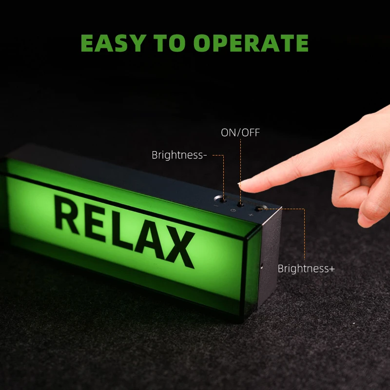 Custom LED Ambient Light Box, USB-C Charging, 3 Brightness Levels, for Gaming Setup, Office, Bedroom, Ideal Gift & Night Ligh