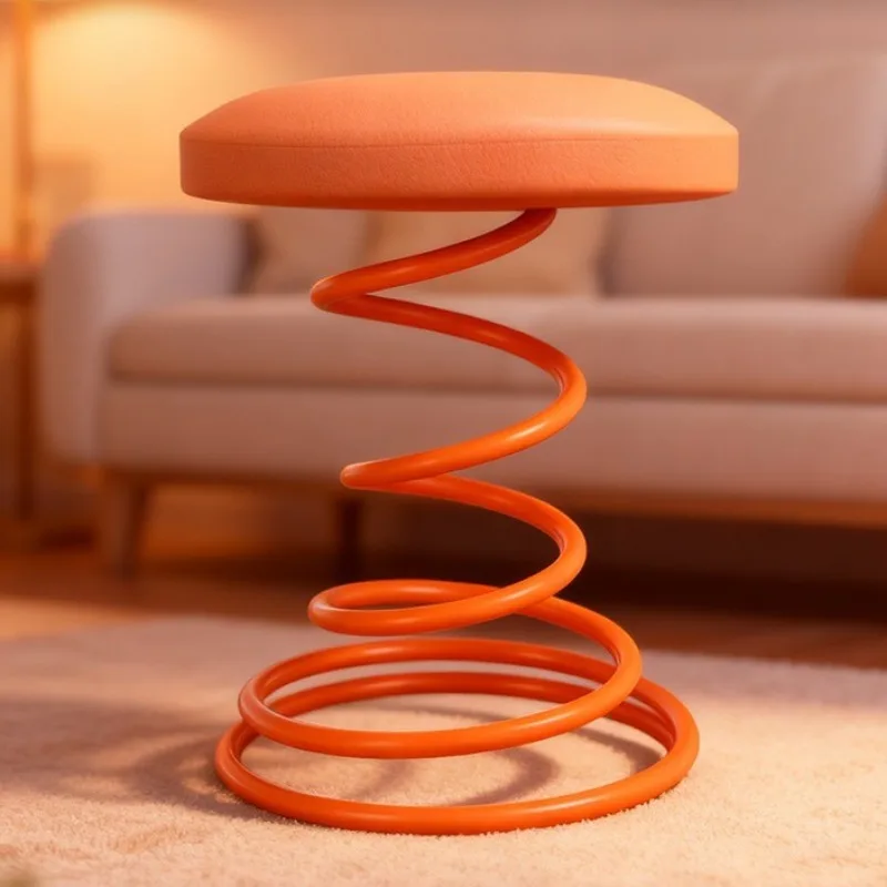 Spring Stool Low Shoe Changing Stools Mid Century Simple Relaxing Decorative Living Room Stool Modern Luxury Bedroom Stools