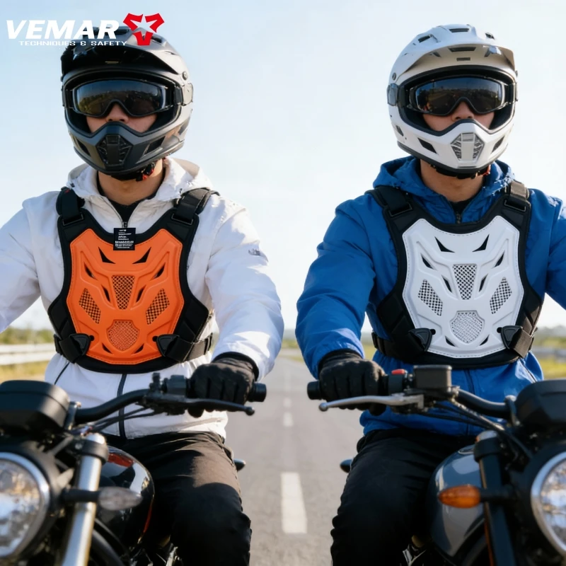 

VEMAR Durable Men's Off-Road Riding Motorcycle Armor Vest - Ventilated Motocross Chest and Back Protector Gear