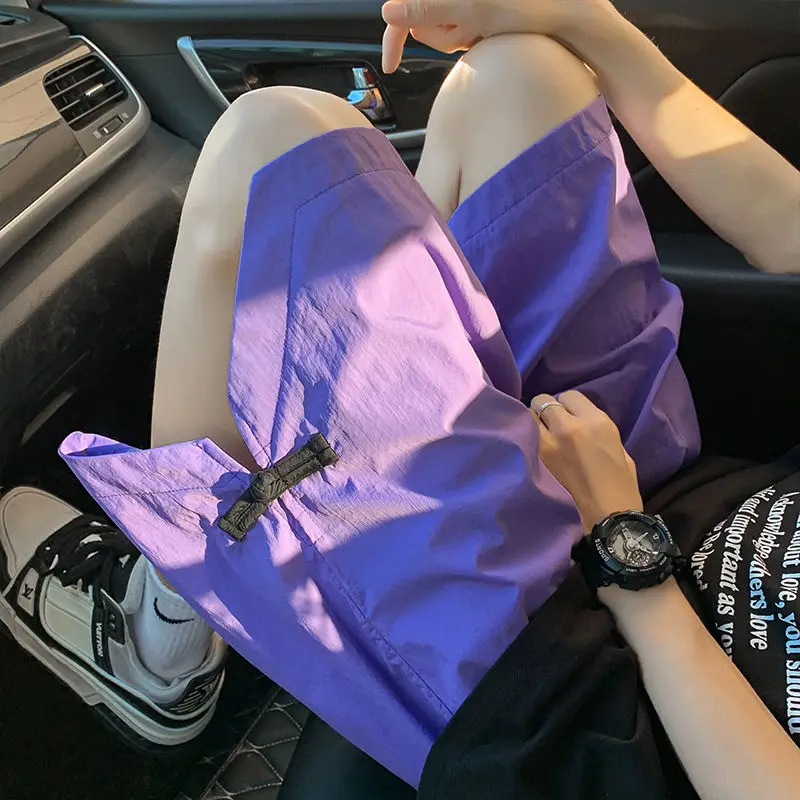 

Шорты мужские летние новые брюки в китайском стиле с пряжкой и 5 точками спортивные брюки выше колена с разрезом на открытом воздухе