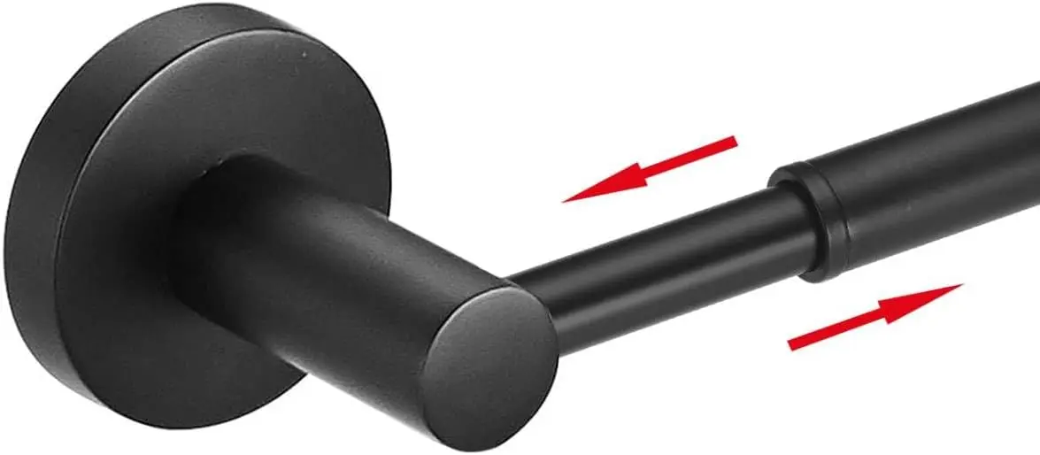 

Регулируемая настенная вешалка для полотенец из нержавеющей стали (15-26 дюймов), с креплением на винтах, для ванной комнаты, матовый черный