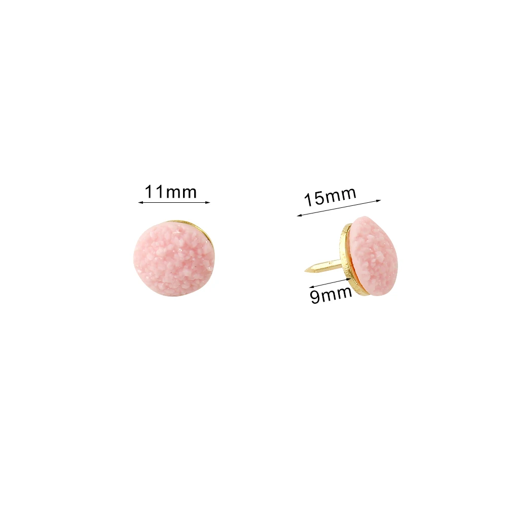pink color 15pcs metal Quality Cork Board Safety Colored Push Pins Thumb Tack Office School Accessories Supplies