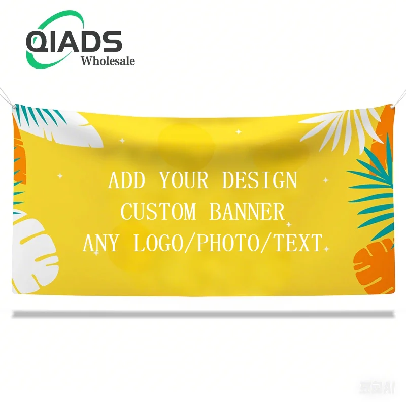 QiAds  Custom Advertising Size Picture Design Background Print PVC Outdoor Spray Cloth Banner Vinyl/Fabric Banne Vinyl Banner