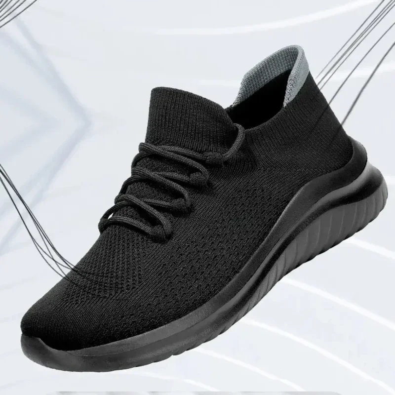 Men's Casual Walking Sneakers Running Shoes Couple Flying Woven Surface Breathable Sneakers Comfortable Casual Sports Shoes