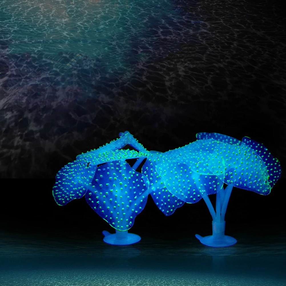 

Glowing Artificial Coral Aquarium Decorations Soft Flexible Fish Tank naments Lifelike Safe for Freshwater Saltwater