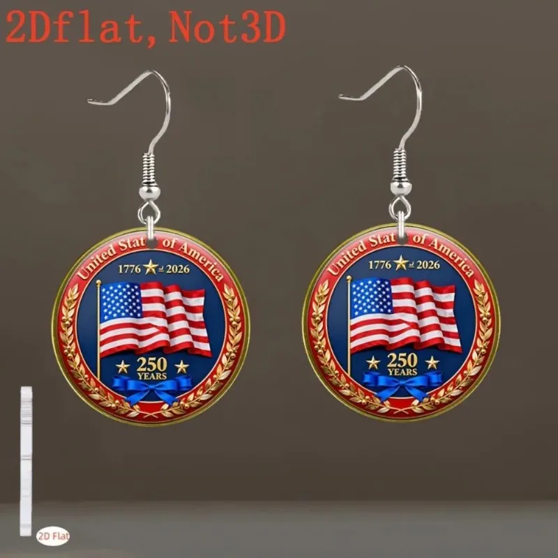 250th Anniversary American Independence Day Acrylic Earring Pendant Women's Earrings Charm Accessories Jewellery Gifts