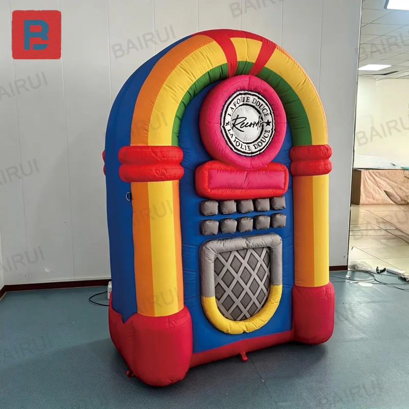 Inflatable audio, outdoor advertising entertainment, retro style record player and speaker decoration