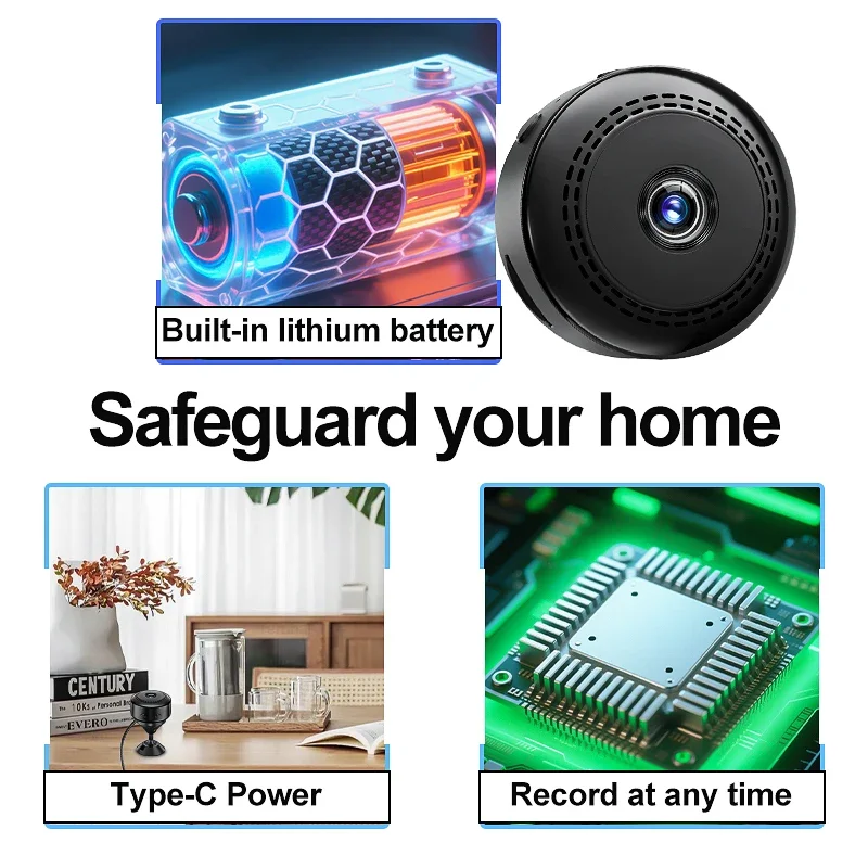 Teruhal Mini Camera 1080P WiFi Smart Home Security Camera Monitor Camcorders Video Surveillance Camera Met Motion Tracking