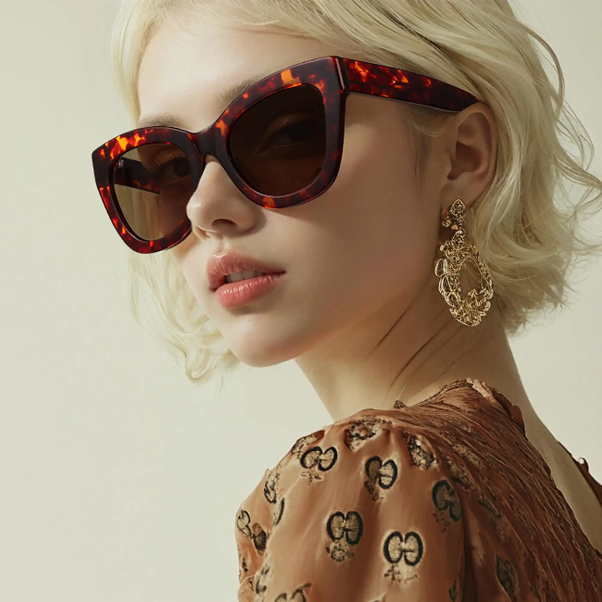 

ZENOTTIC Trendy Polarized Women Sunglasses: Retro Cateye Shades - Sun Glasses Square Designed for Ladies with UV400 Protection