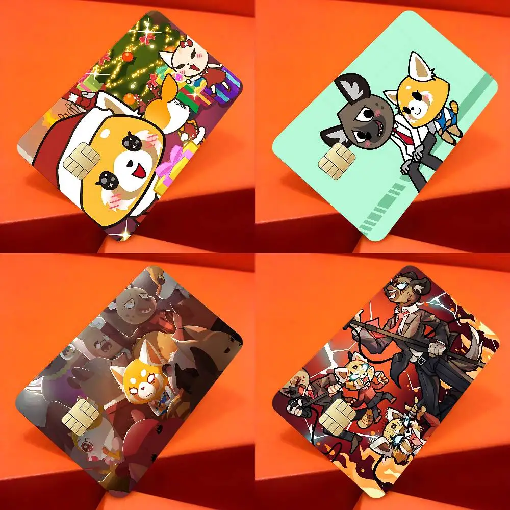 Cute Anime A-Aggretsukos Credit Card Skin Stickers Matte Anti Scratch Suitable For VISA Card Bus And Subway Contactless IC Car
