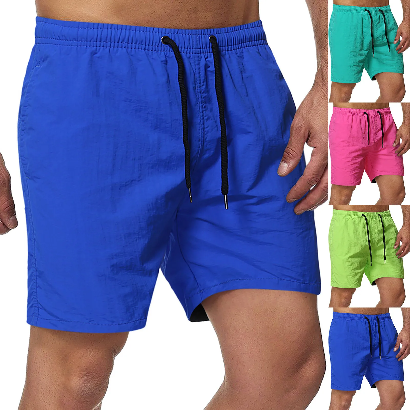 Verão Praia Board Shorts Homens Swim Trunks Calças Curtas Masculino Sports Swimsuits Hot-rosa Sólida Sports Men Underwear Masculino Shorts