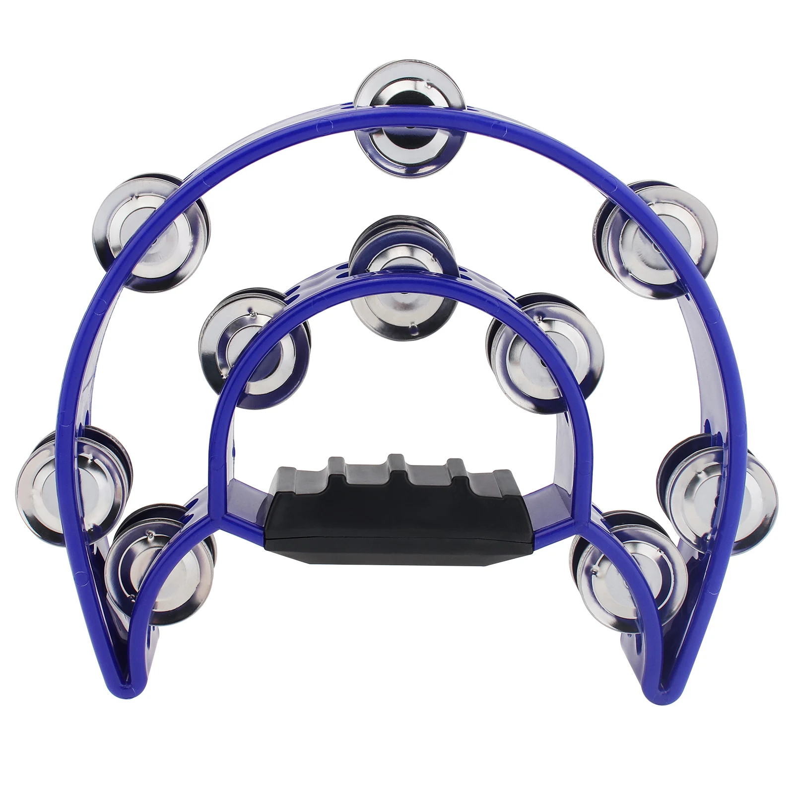 Metal Jingles Double Row Tambourine Hand Bell Drum for Adults KTV Party Hand Held Musical Educational Percussion Instruments