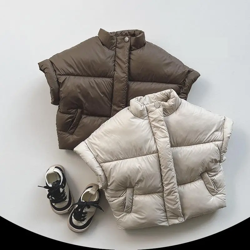 

Winter New Children Sleeveless Thick Warm Vest Kids Windproof Vest Toddler Cotton Padded Jacket Baby Boys Girls Down Vest Coat