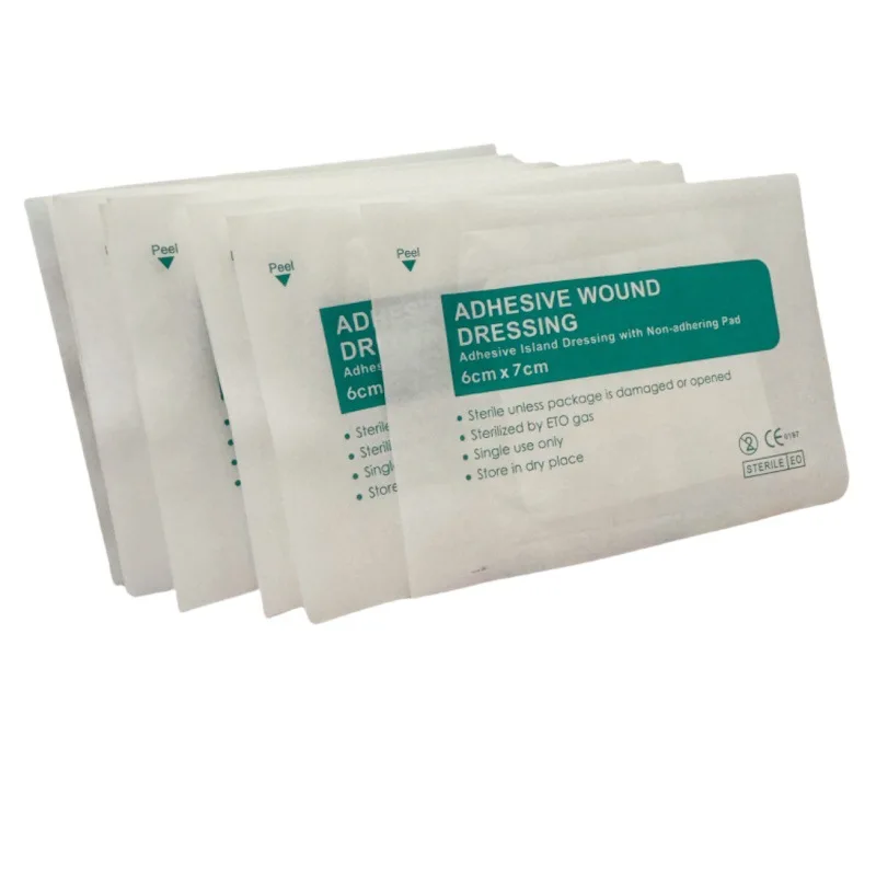 10Pcs Wound Dressingสติกเกอร์Breathable Edge Gauze Pads Self-กาวบาดแผลยืดหยุ่นและโปร่งใสกาวแพทช์