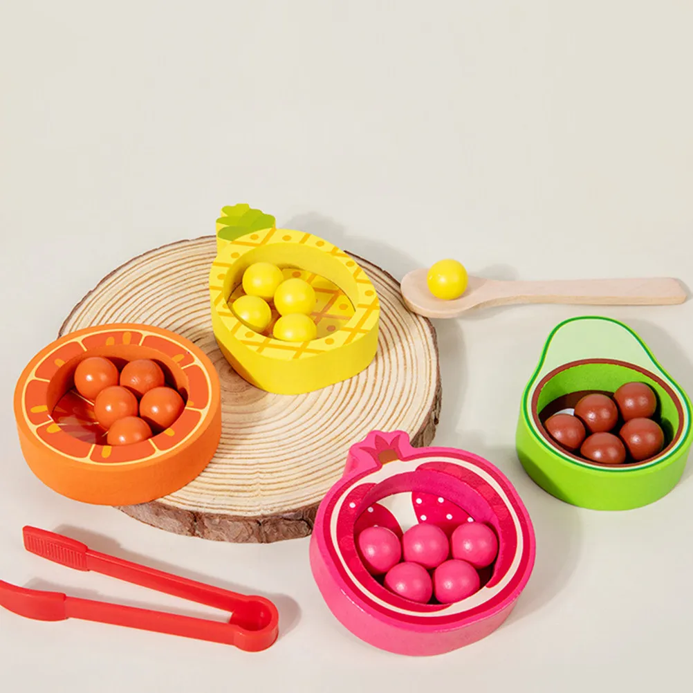 

1Set Toddler Wooden Bead Game Fruits Classification Educational Learning Puzzle Montessori Fine Motor Skills Early Childhood