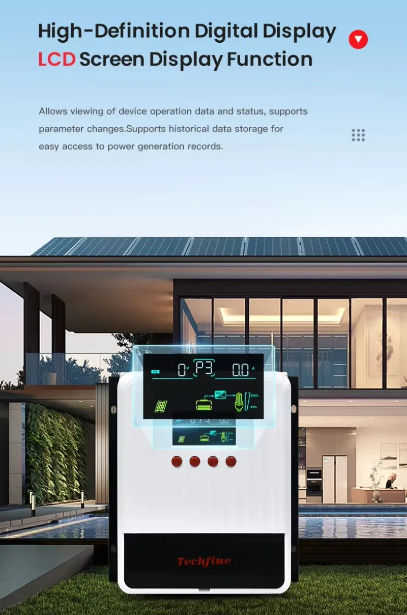 Self-cooling  40A 60A PV 100vdc 150vdc MPPT Solar Charge Controller for 12V ~ 48V Battery Systems with 5V/2A DC Output