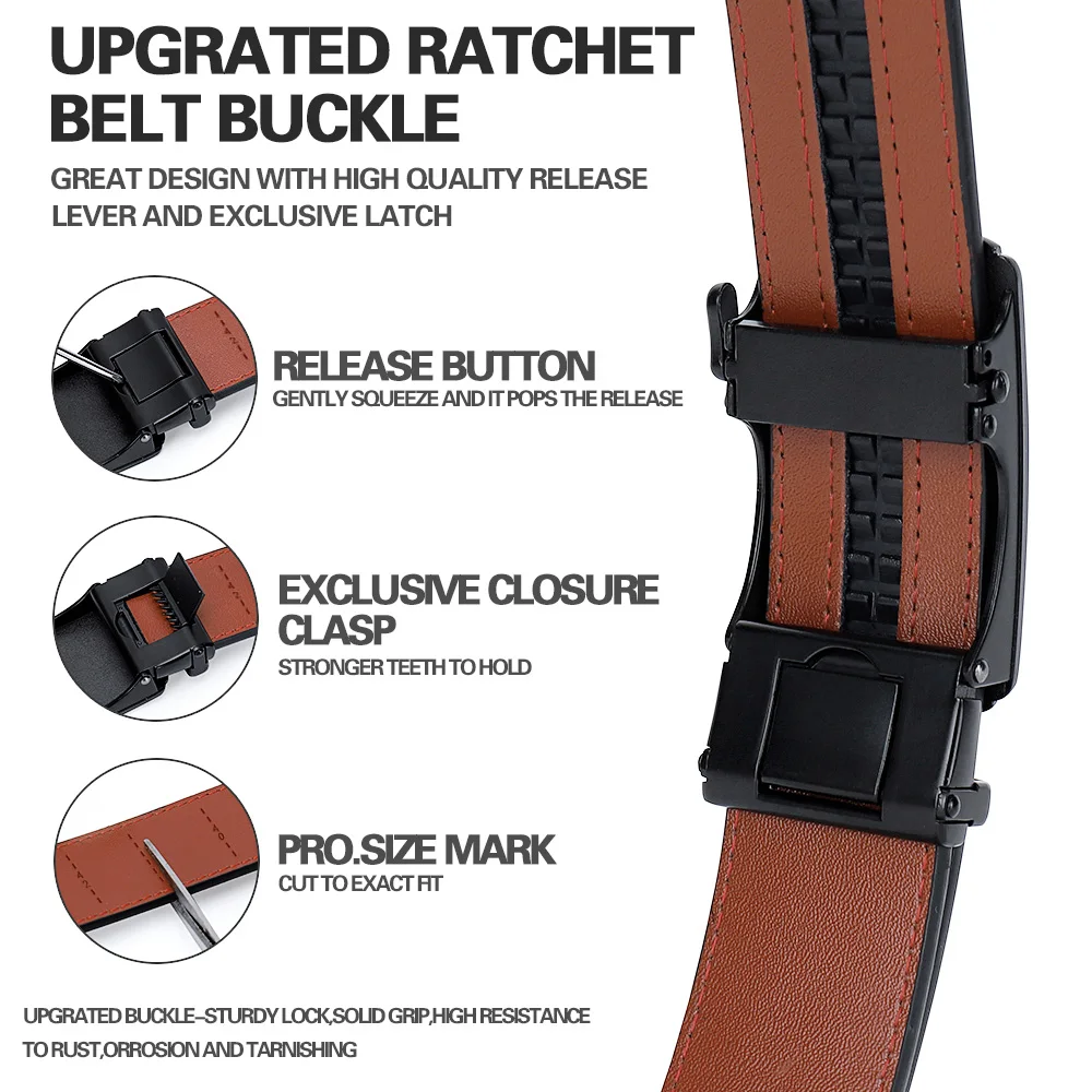 Männer Leder Gürtel Automatische Schnalle Gürtel Mode Legierung Gürtel Echtes Leder Luxus Gürtel für Männer Business Luxus Designer Kleidung – Detail 8