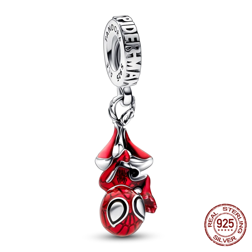 Disney Marvel-925 Charms Pulseira de Prata Esterlina, Homem-Aranha Pingente, Fit para Pan Mulheres, Talão, DIY, Acessórios Jóias, Presente