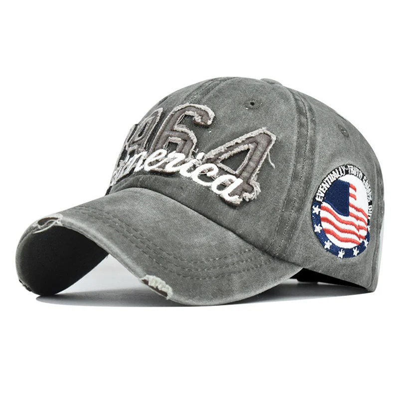 New Arrival USA Flag Embroidery Baseball Cap Washed America Cotton Summer Sun Hat Hip Hop Teenage Couple Snapback Gorras EP0467