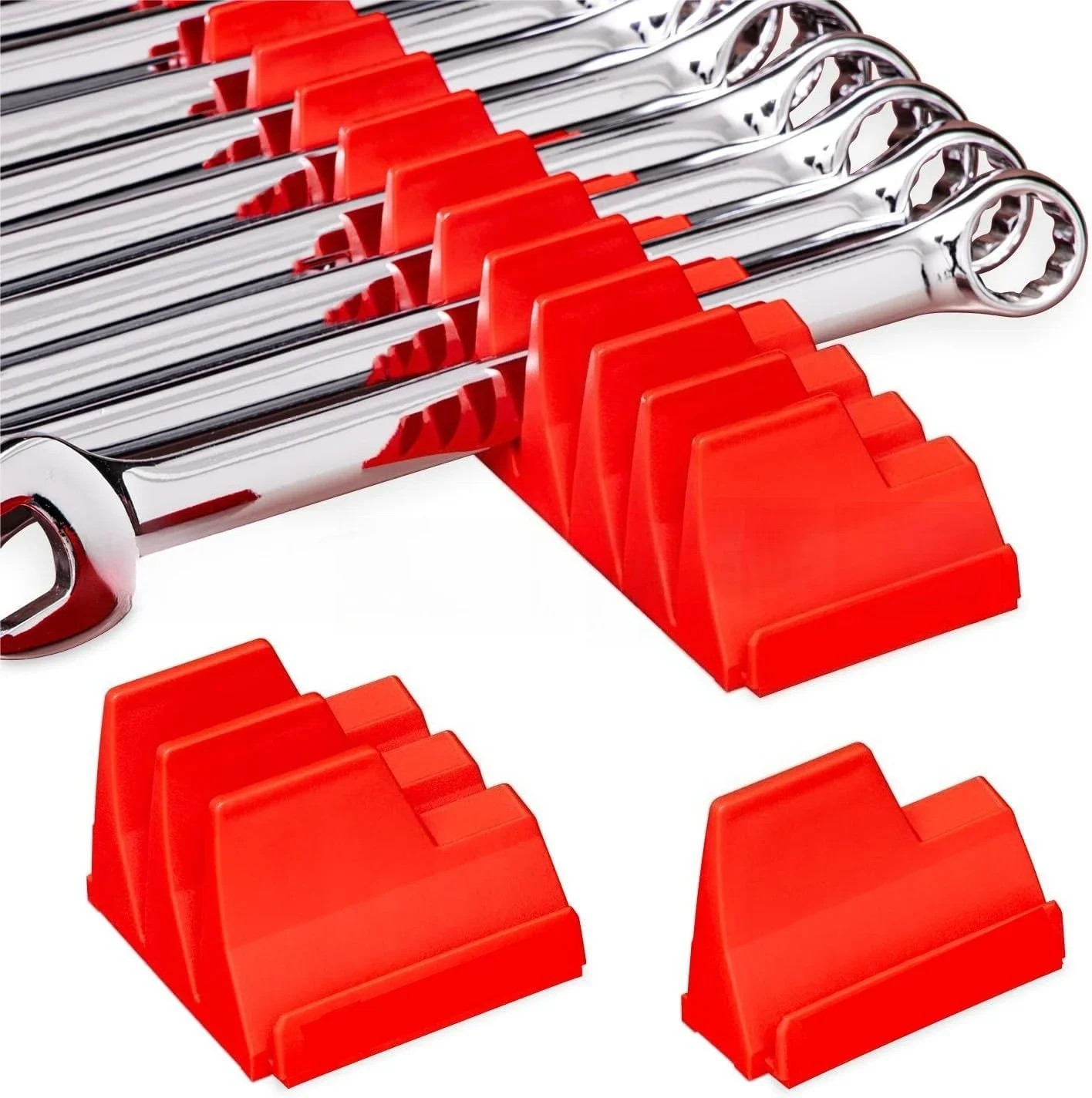 B Magnetic Wrench Organizer Rack Compact Tool Storage Holder 20/40-Slot Tray for Garage Workshop Mechanics Toolbox Accessories