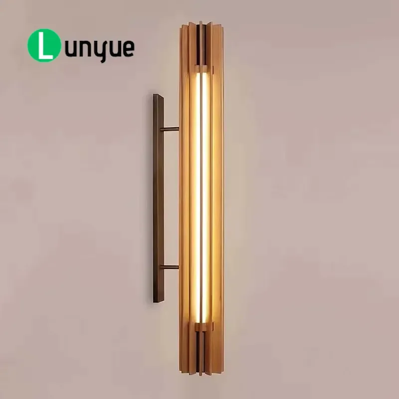 New Chinese Modern Luxury Metal Solid Wood LED Wall Light 2700K Soft Warm White for Bedroom Living Room Home Decor Lighting