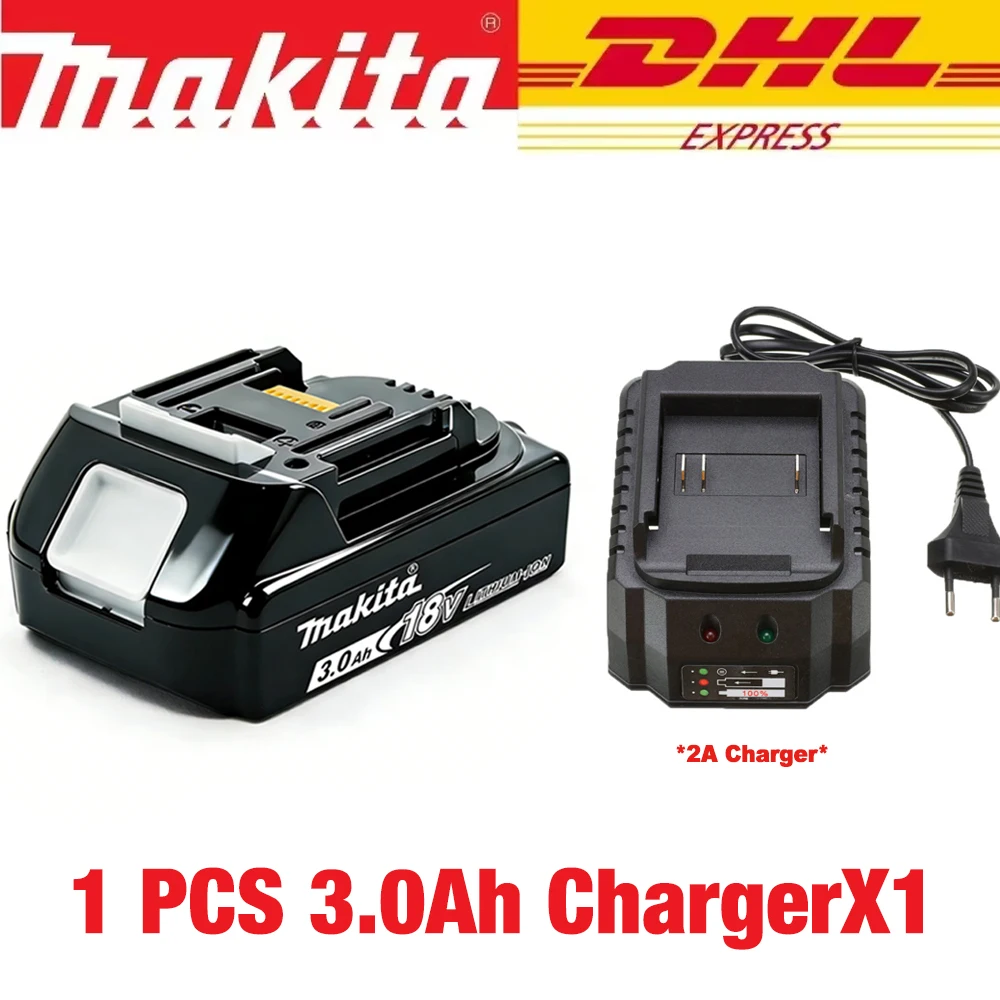 Makita 100% originele 18V 3Ah 3000mAh Makita batterij BL1830B BL1850B BL1850 BL1840 BL1860 BL1815 vervangende lithiumbatterij - afbeelding 1