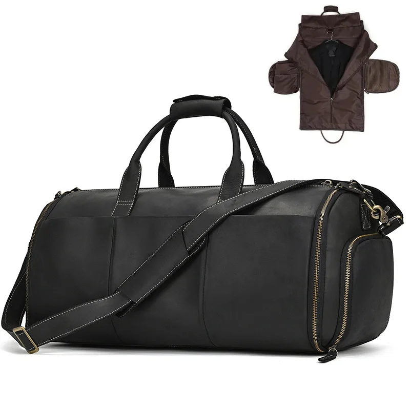 Luufan Crazy Horse Leather Foldable Suit Bag 6