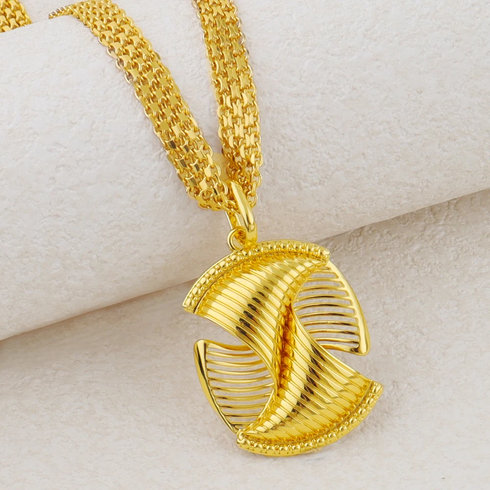 

Dubai Gold Plated Statement Earrings & Pendant Necklace Jewelry Set for Party African Clip jewellery woman Accessories for jewel