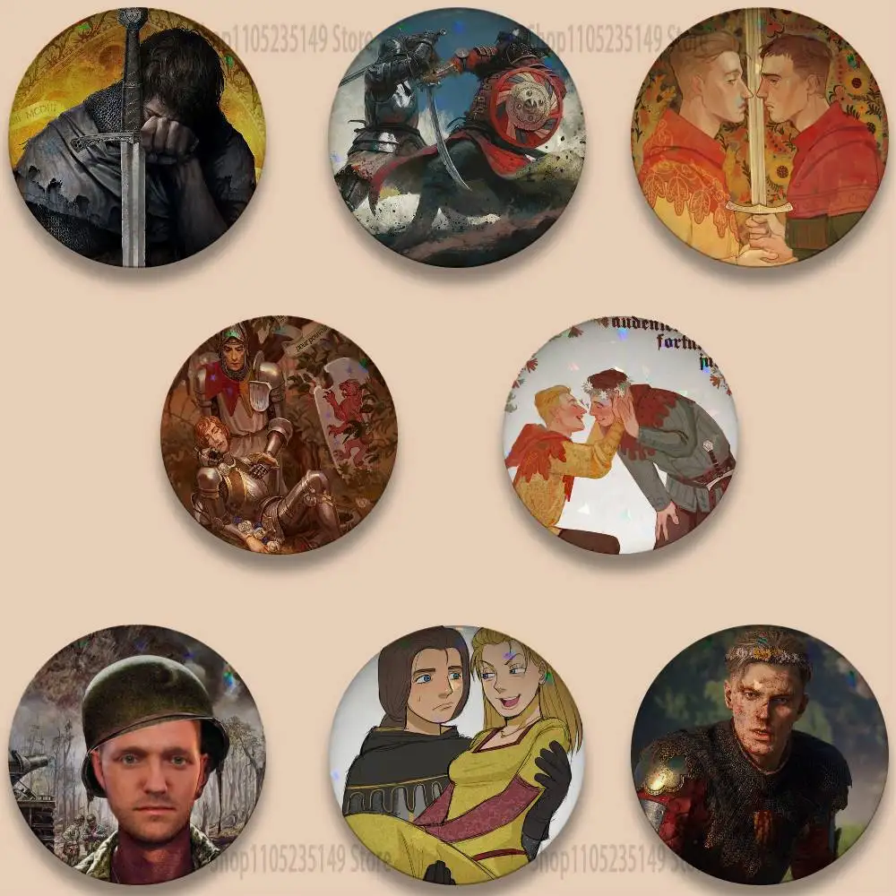K-Kingdom Come Deliverance 58mm Round Cartoon Brooches Badge for Backpack Accessories Hat Decoration HD Print Handmade Gifts