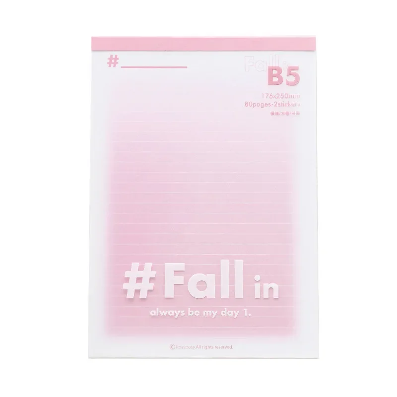 80 Sheets B5 Transparent Cover Gradient Color Memo Note Diary University Notebook for Office School Korean Stationery