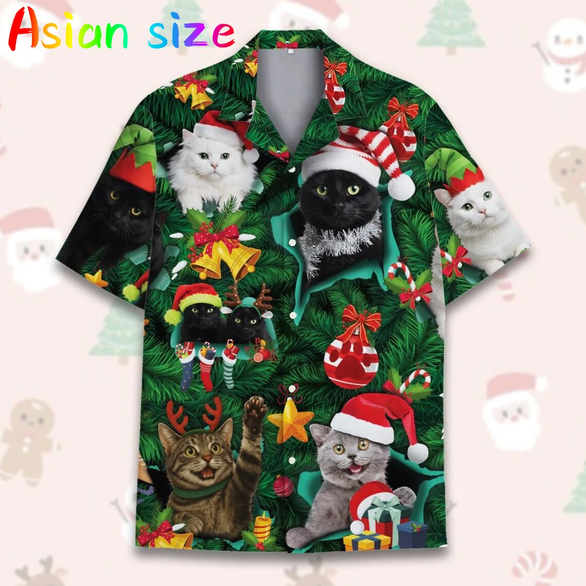 

Летняя рождественская шляпа с 3D котом, рубашки с принтом для мужчин, детская модная уличная одежда, футболка с короткими рукавами, гавайские рубашки, рождественские блузки
