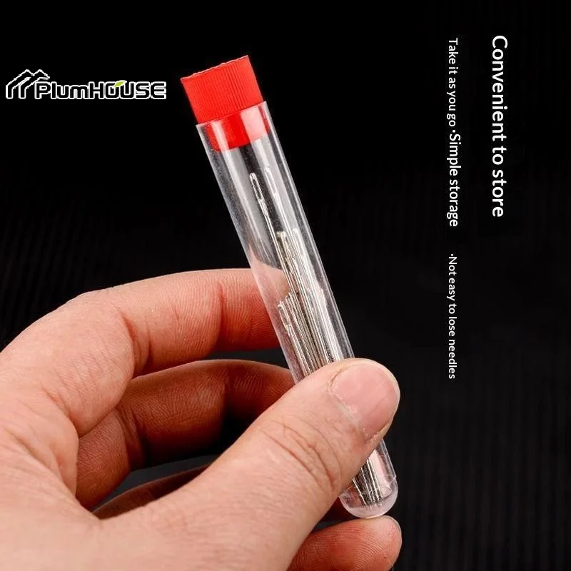 Stainless Steel Large Eye Sewing Needle Set With Threader And Storage Tube For Home Sewing Mending Embroidery DIY Crafts